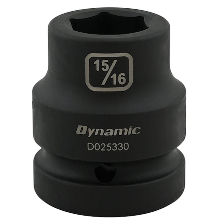 Dynamic 1" Drive Standard Socket, Black Phosphate, Tools 15/16" X 1" Drive, 6 Point Standard Length D025330